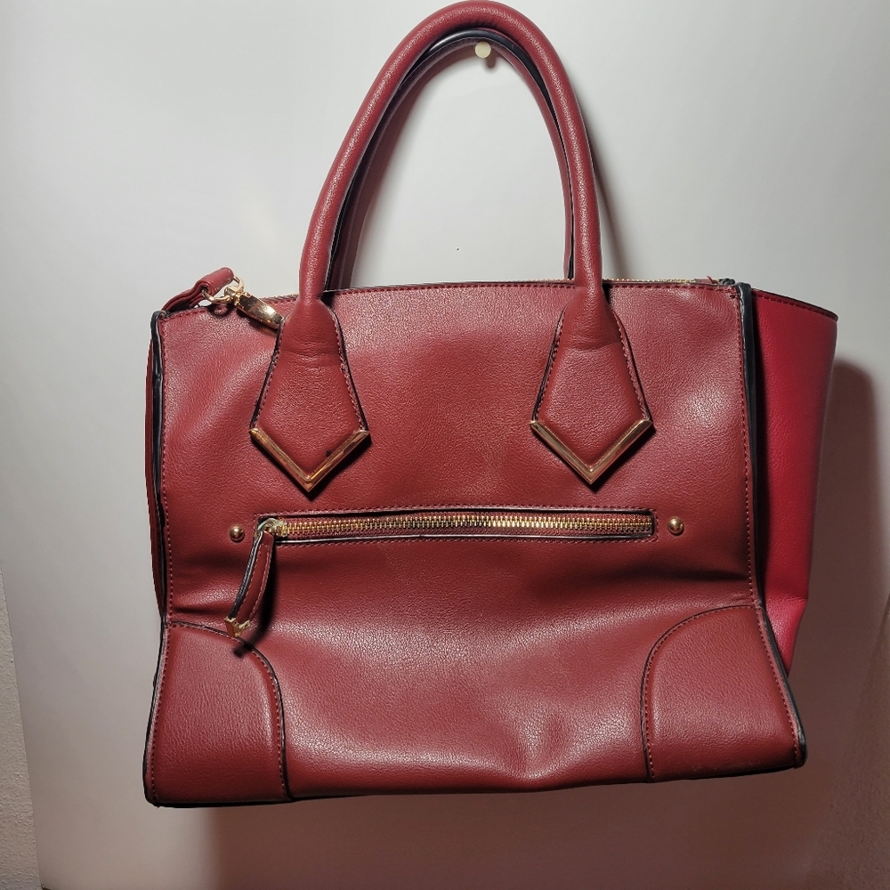 Aldo burgundy large handbag with shoulder strap